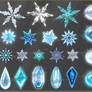 Winter gems and snowflakes (downloadable stock)