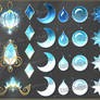 Colorful Gems - light blue (downloadable stock)