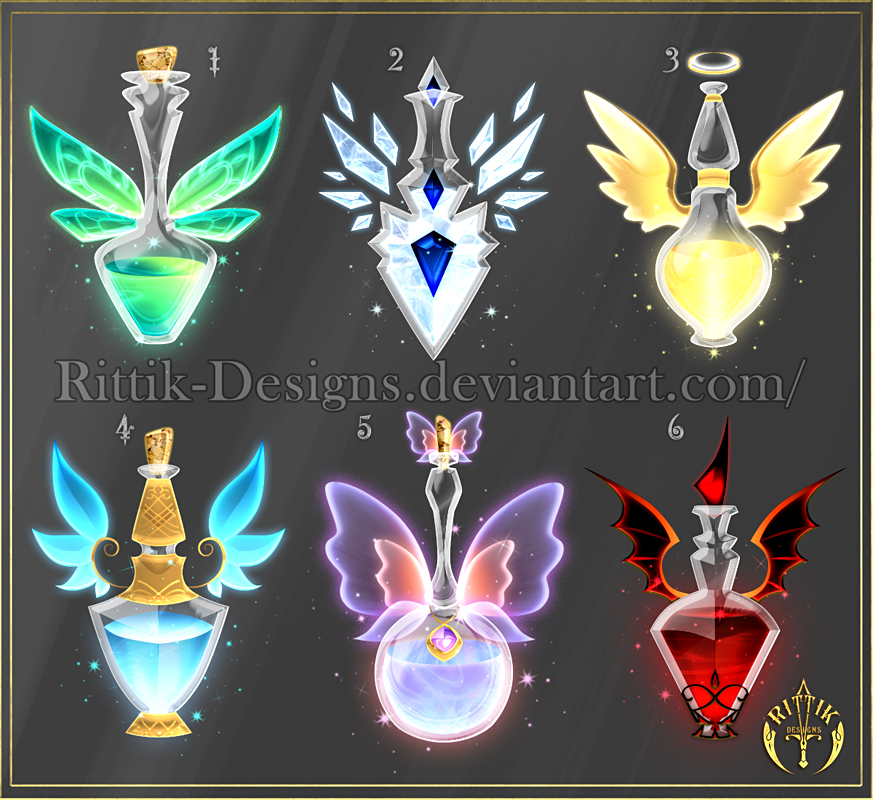 CLOSED Potion set 4 by Rittik Designs on DeviantArt CLOSED Potion set 4 by Rittik Designs on DeviantArt