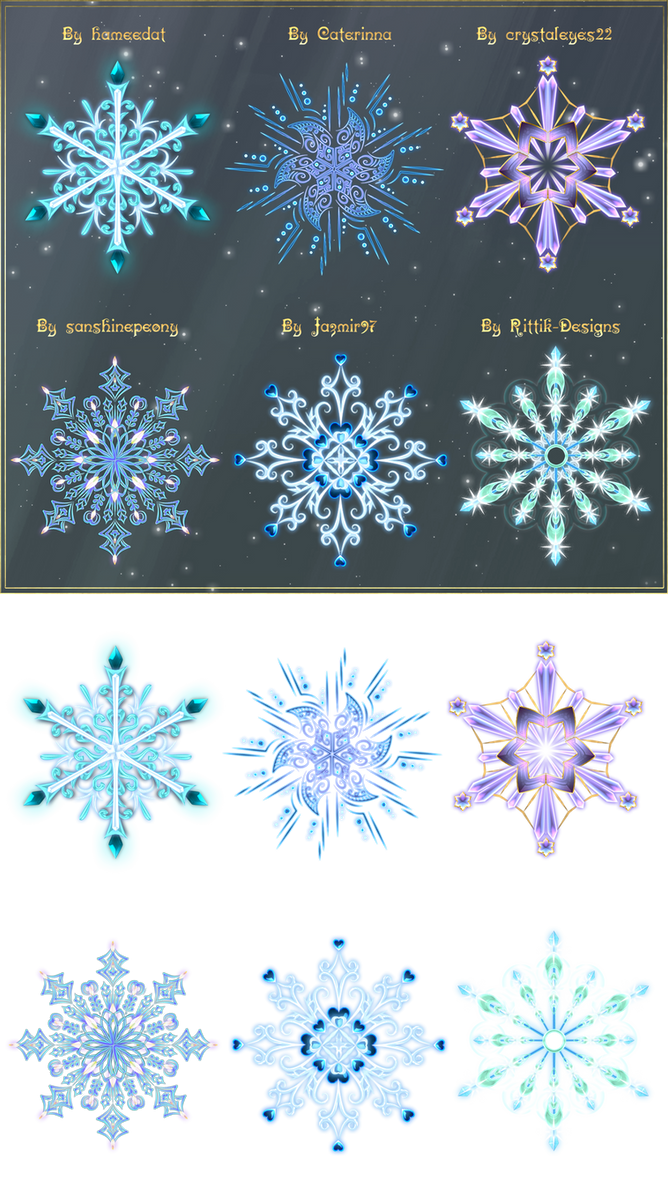 Snowflack Pattern Ova Snowflakes set (free stock) by Rittik-Designs on DeviantArt