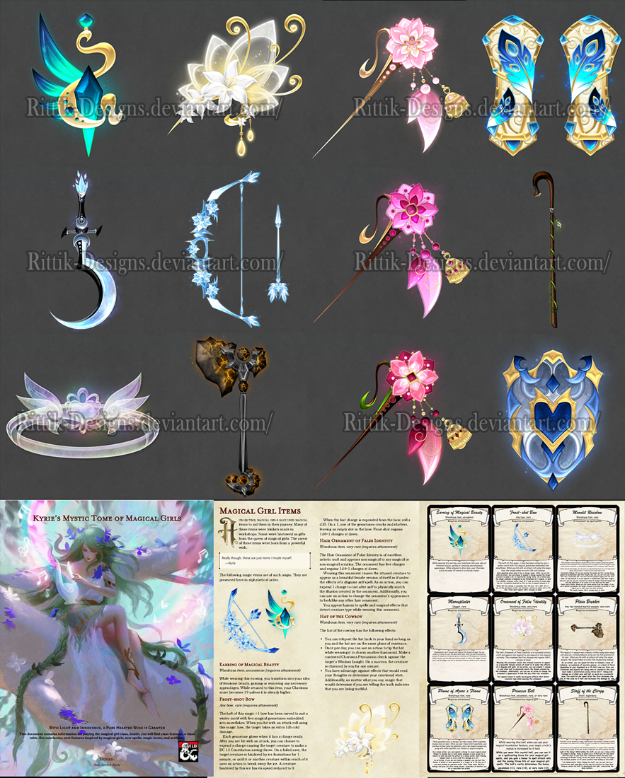 Magical Girls' Items (commission) by Rittik-Designs on DeviantArt