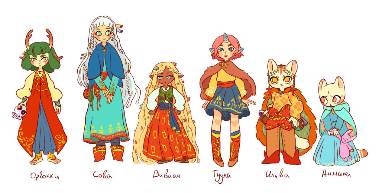 Girls characters reference by Osato-kun on DeviantArt