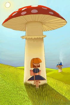 Alice under mushroom