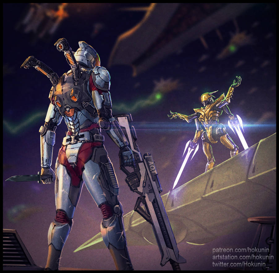 Deviantart Space Fight Space fight by Hokunin on DeviantArt