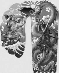Oni Dragon Samurai Tattoo design