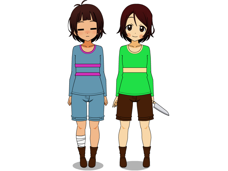 I made Chara and Frisk! Offline Import Codes in the Comments! (I may use  them?) : r/GachaClub