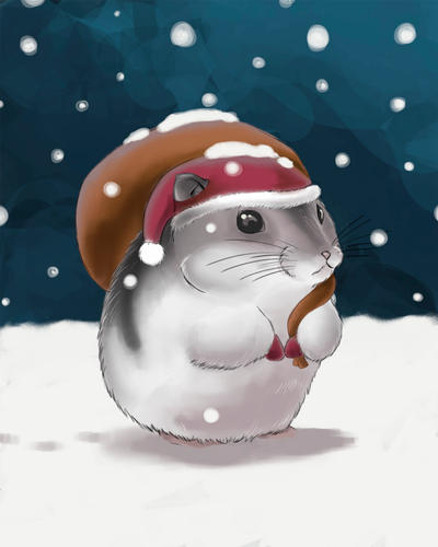 Realistic Hamster Santa