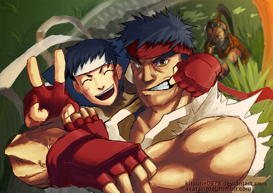 Ryu and Sakura - street fighter 25th tribute