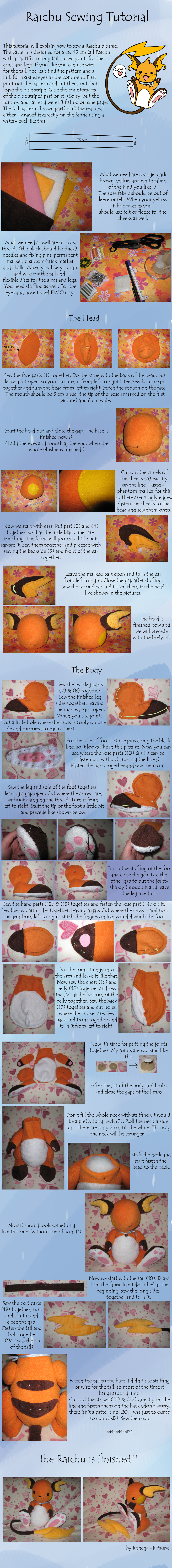 Raichu Sewing Tutorial