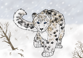 Snow Leopard in the Blizzard