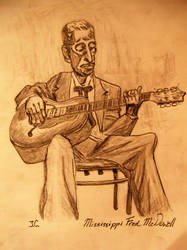 Mississippi Fred McDowell, original,21x28cm. (2)