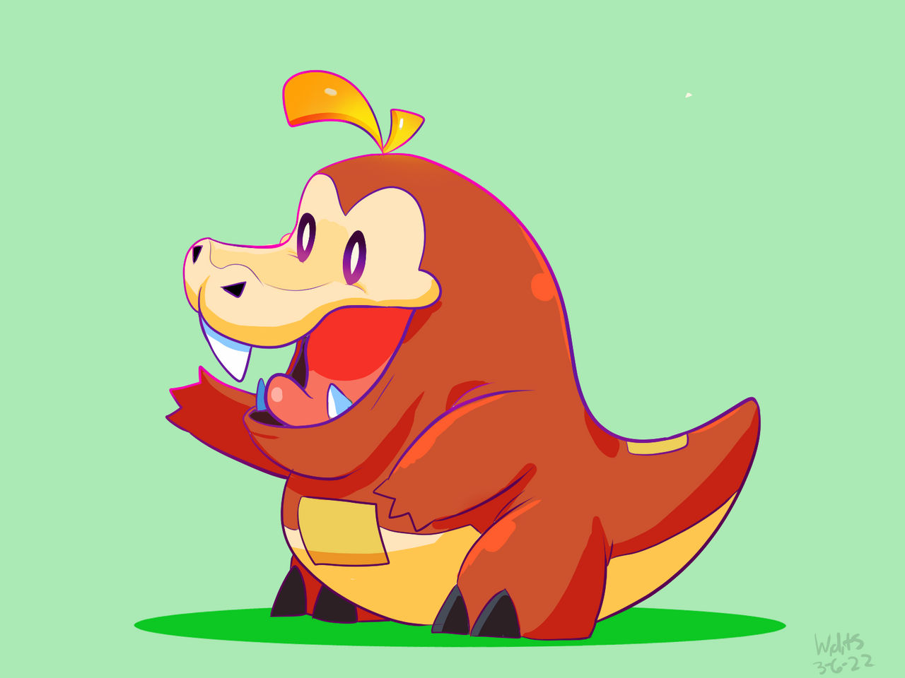 Fuecoco by WatchDrawseek on DeviantArt