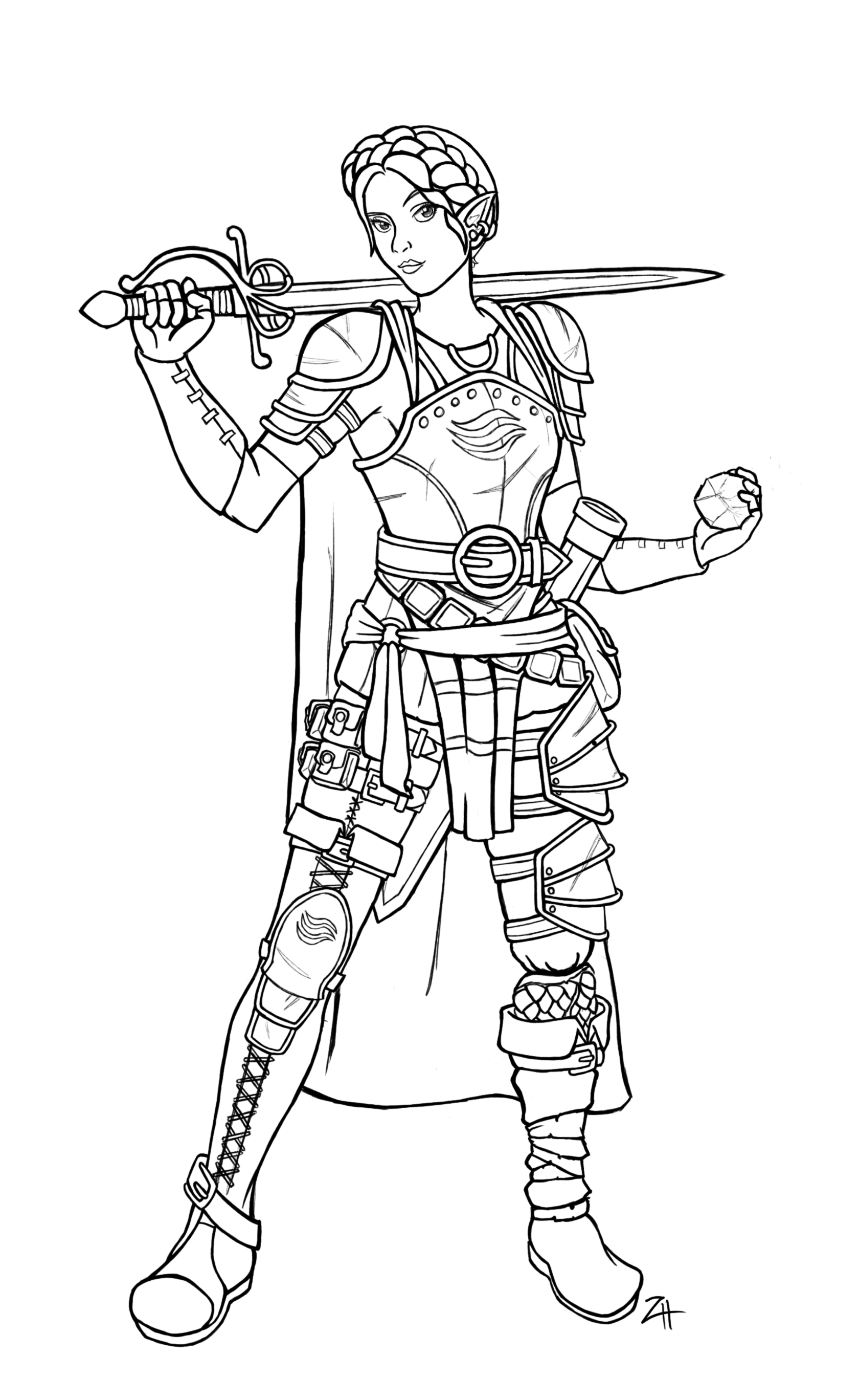 Luna Line Art