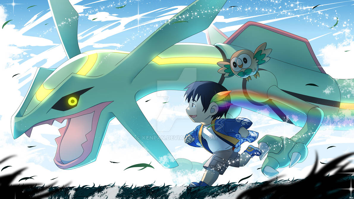 Ray Fakemon COMMISSION: Playing with Rayquaza by KenPan on DeviantArt