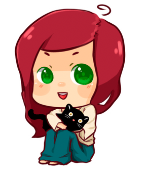 chibi with cat by mei-fei