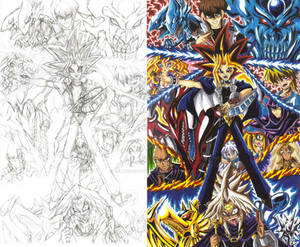 Yu-Gi-Oh! fan art sketch and color 01