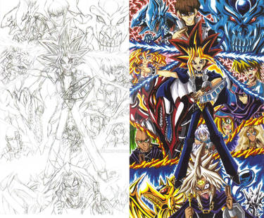 Yu-Gi-Oh! fan art sketch and color 01