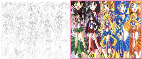 Sailor Moon fan art sketch and color 02 by d13mon-studios