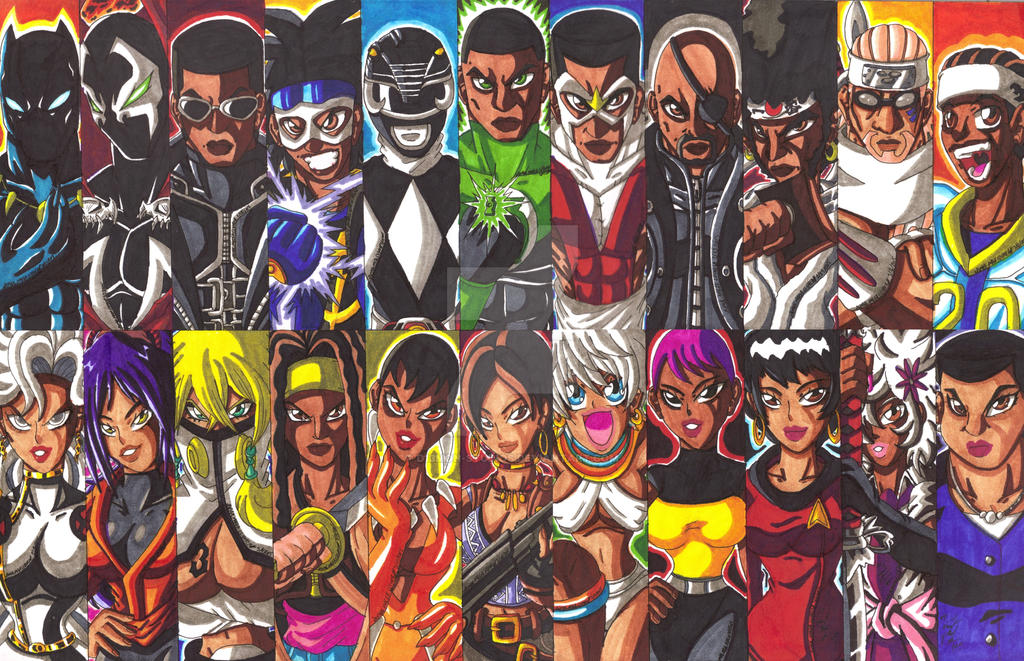 Favorite Black Characters Bookmarks fan art 01 by d13mon-studios on ...