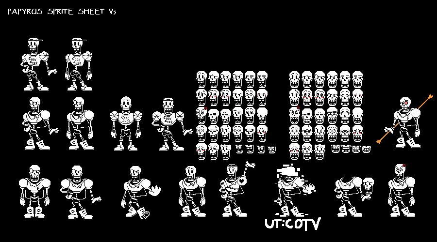 Out Code Papyrus Undertale Papyrus Sprite Sheet by jackedupjauhed on DeviantArt