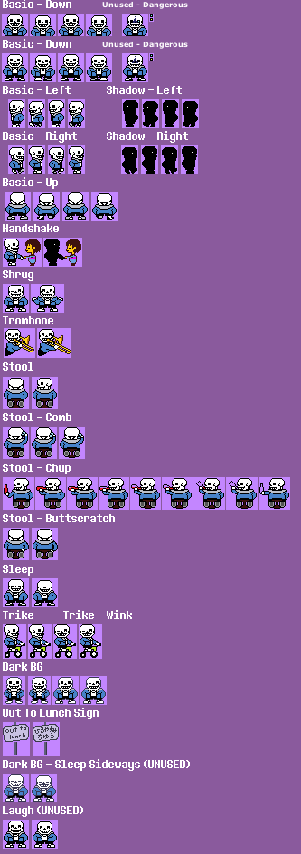 Undertale Sans Overworld Sprite Sheet by jackedupjauhed on DeviantArt
