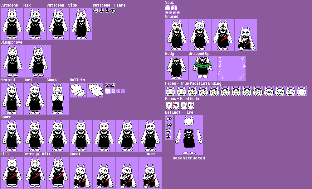 Undertale Graph Sprites Undertale Toriel Sprite Sheet V2 by jackedupjauhed on DeviantArt