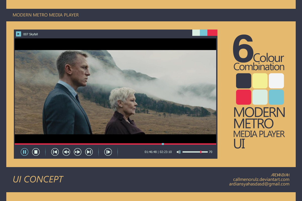 MEDIA PLAYER UI CONCEPT | MODERN METRO STYLE