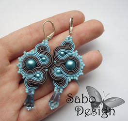 BLUE DRAGONS - soutache earrings