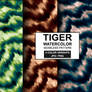 Tiger watercolor seamless pattern