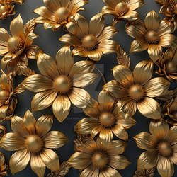 Metallic golden flowers fantasy design