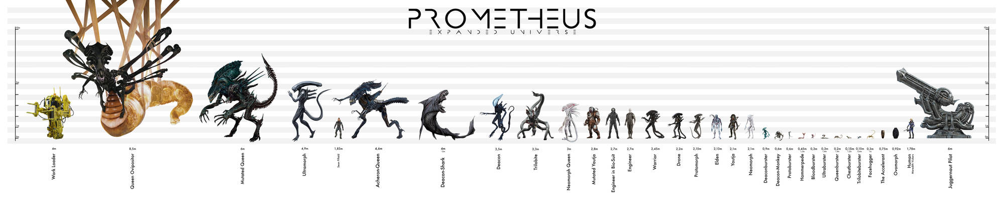 Prometheus Size Chart - Expanded Universe