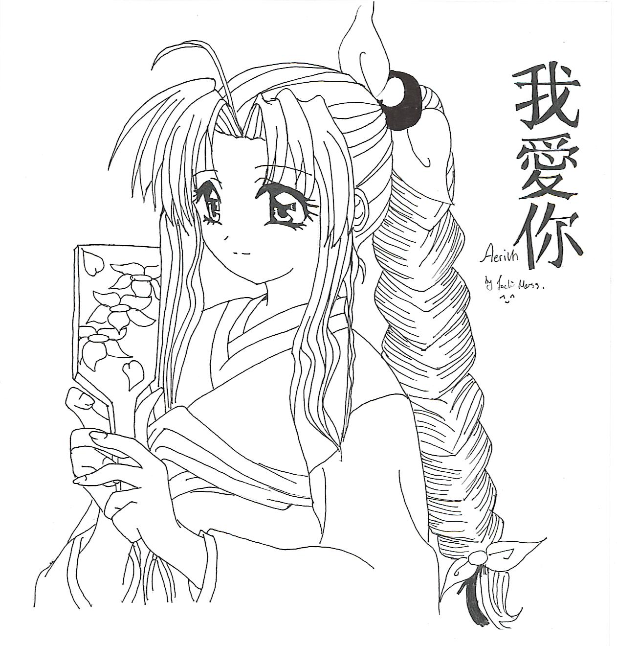 Aerith in Kimono.