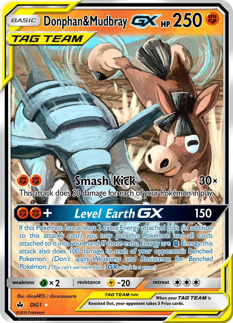 Donphan And Mudbray Tag Team Gx By Chicoarts On Deviantart