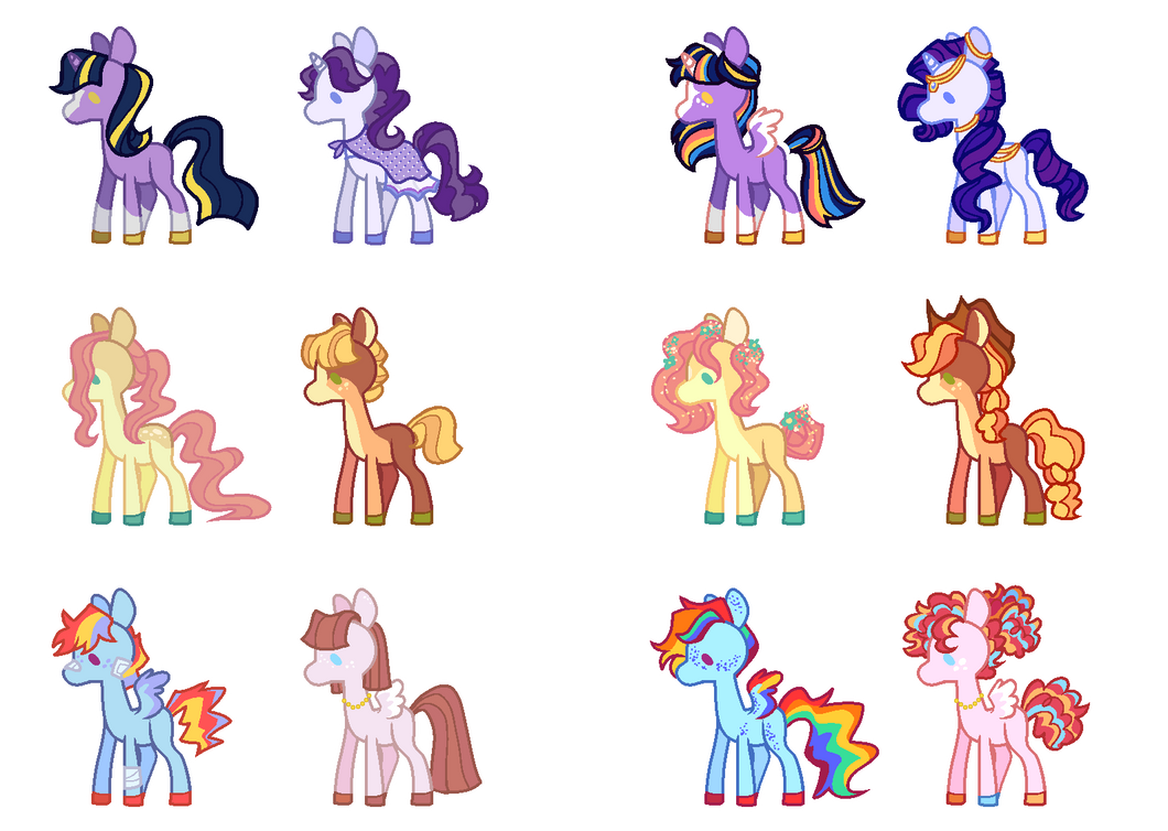 MANE 6 REDESIGNS by umbraMLP on DeviantArt