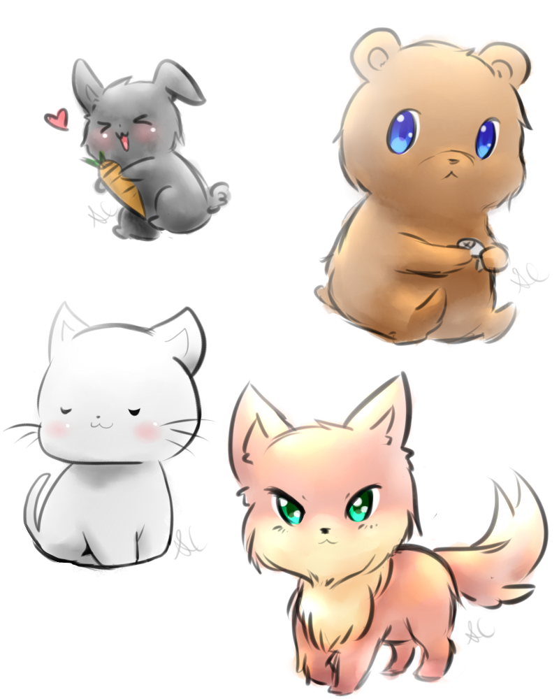 Chibi Animals Using Computer Chibis Animals