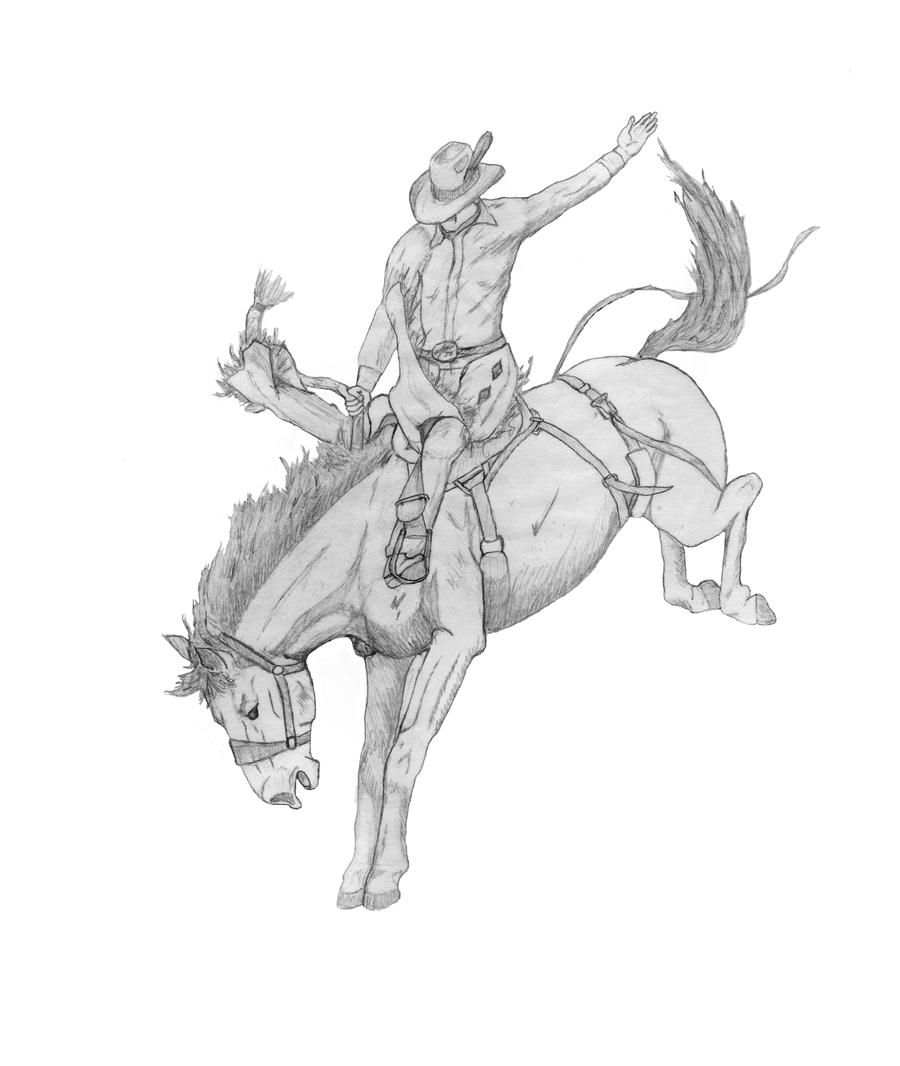 Sketch - Bronc Rider by Lauren-Lee on DeviantArt