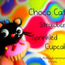 Polymer Clay Chococat Strawberry Sprinkled Cupcake