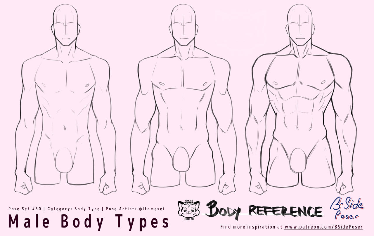 Deviantart Avatar Body Pose Set 50 - Male Body Types by bsideposer on DeviantArt