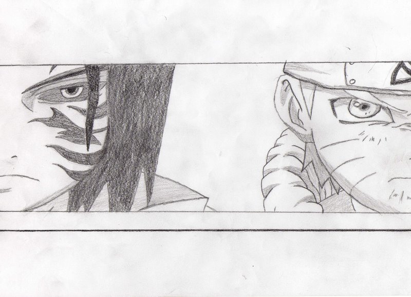 Meu desenho! (Naruto vs Sasuke)