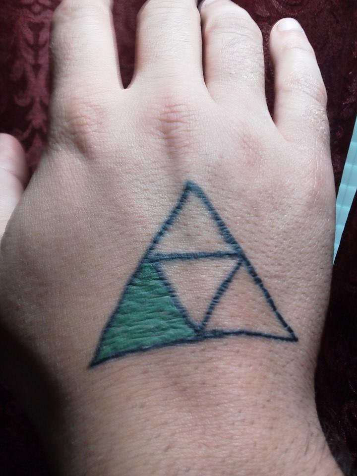 The Triforce of Courage! My First Tattoo... by joshdamnit on DeviantArt