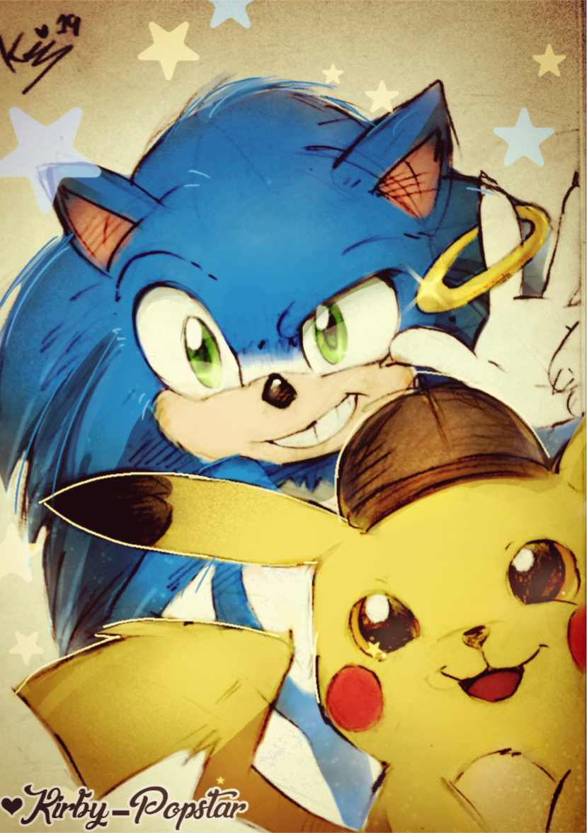 Movie sonic and Detective pikachu by Kirby-Popstar on DeviantArt