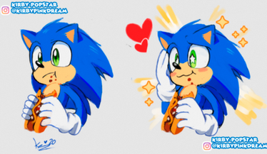 Sonic eating a chilidog