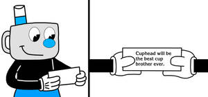 Mugman with Paper from Fortune Cookie
