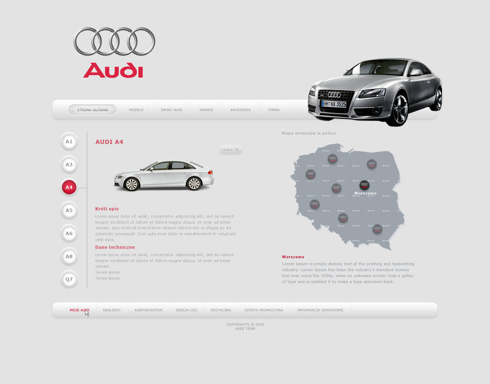Audi layout by szymonlida on DeviantArt