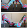 Shoes: Coral and Blue Paisley