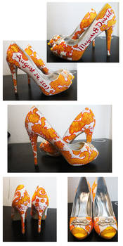 Shoes: Yellow and Red Paisley