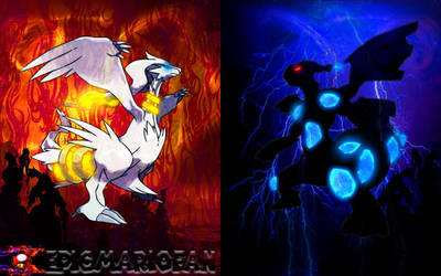 Reshiram and Zekrom Fan Art HD