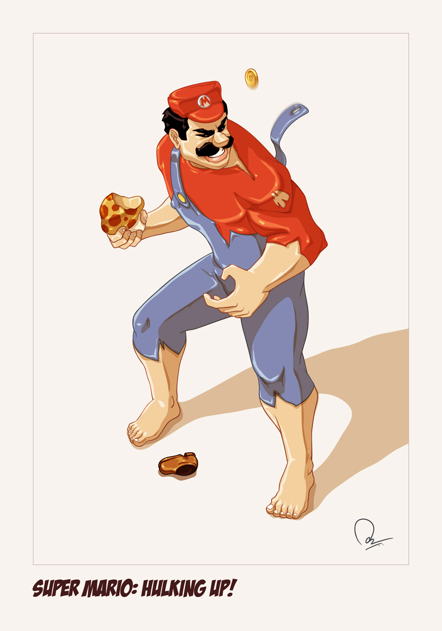 Mario Hinking Super Mario Hulking up by nirman on DeviantArt