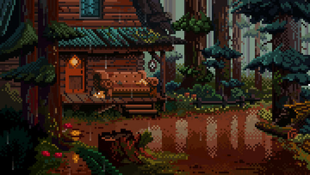 Rainy afternoon in Gravity Falls