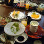 Traditional Japanese style dinner at Matsue hotel